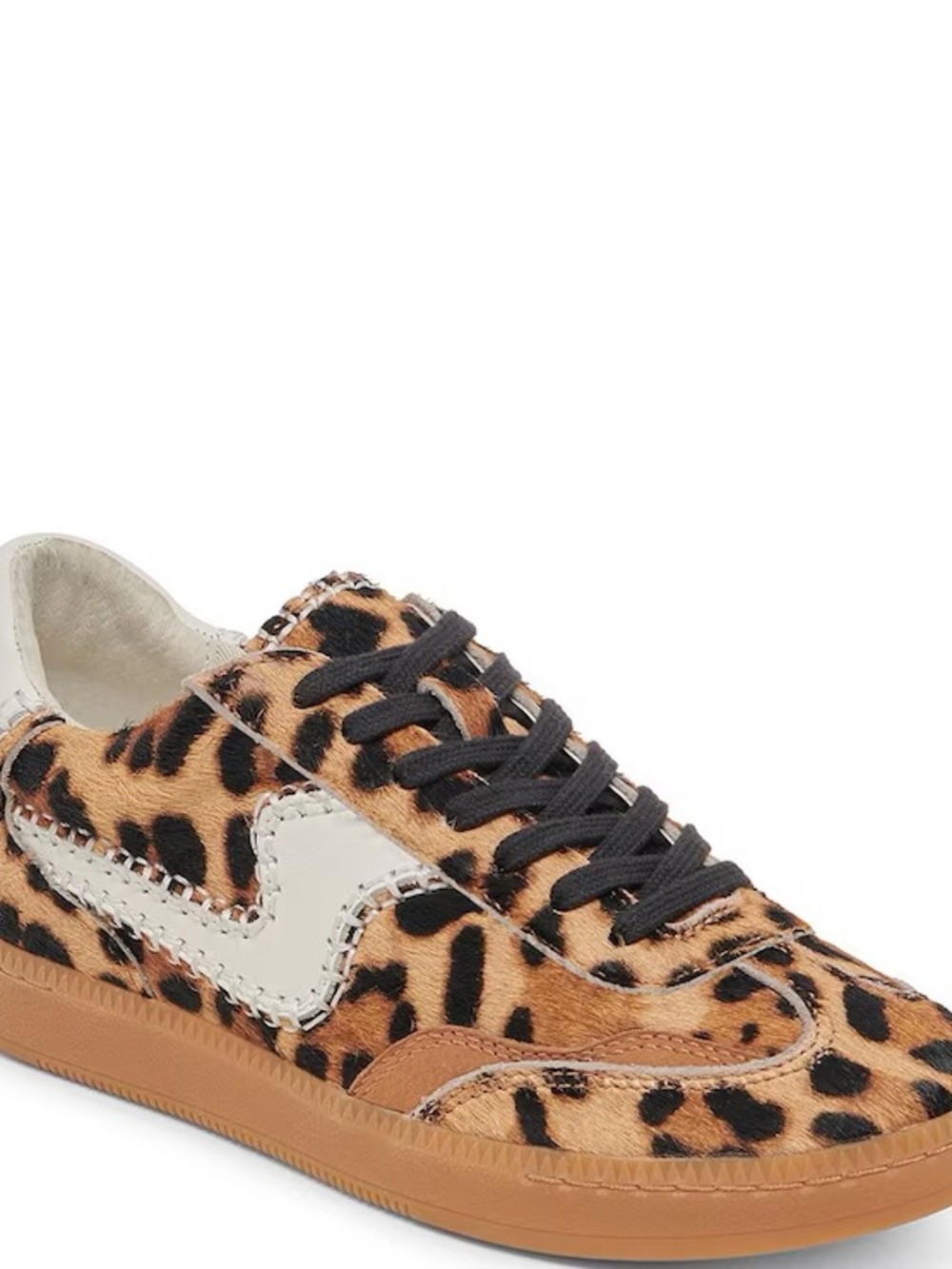 Dolce Vita Stitch Leopard Print Casual Sneaker with Black Laces